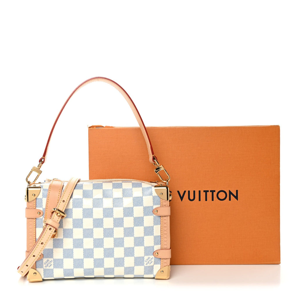 Louis Vuitton Damier Vernis Calfskin Side Trunk MM Celeste Blue