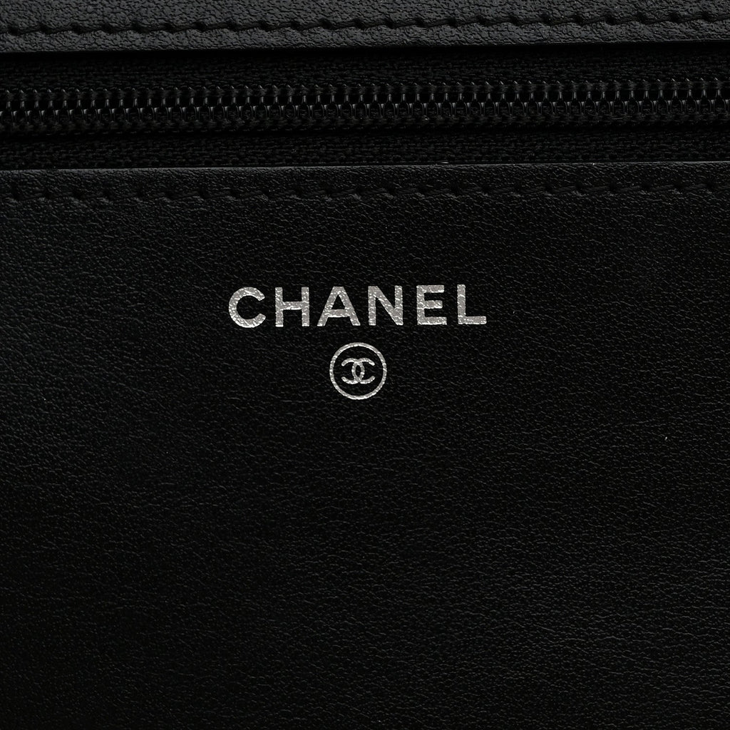 Chanel Caviar Quilted Boy Wallet On Chain WOC Black