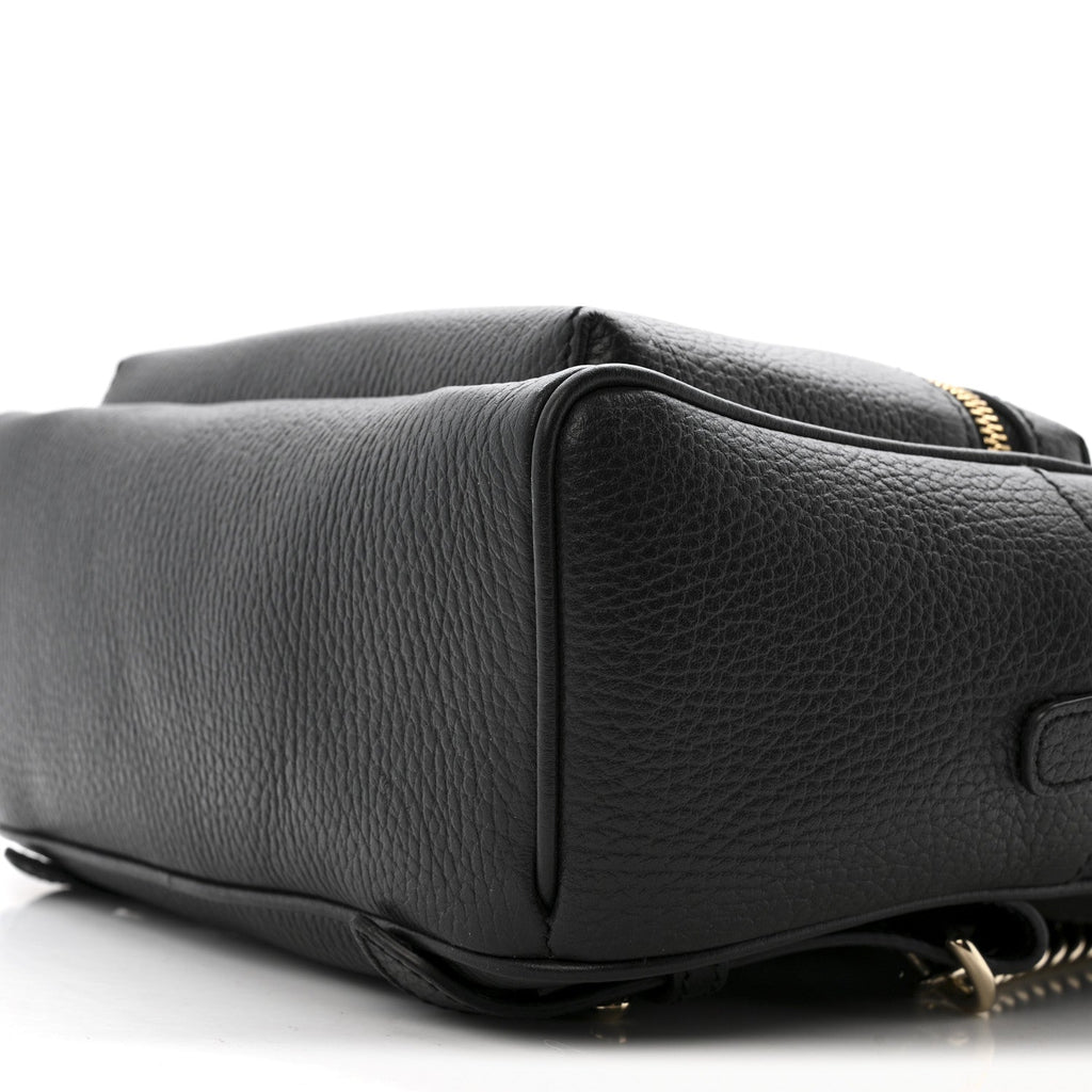 Gucci Pebbled Calfskin Soho Chain Backpack Black
