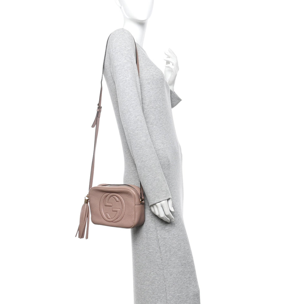 Gucci Pebbled Calfskin Small Soho Disco Bag Rose Beige