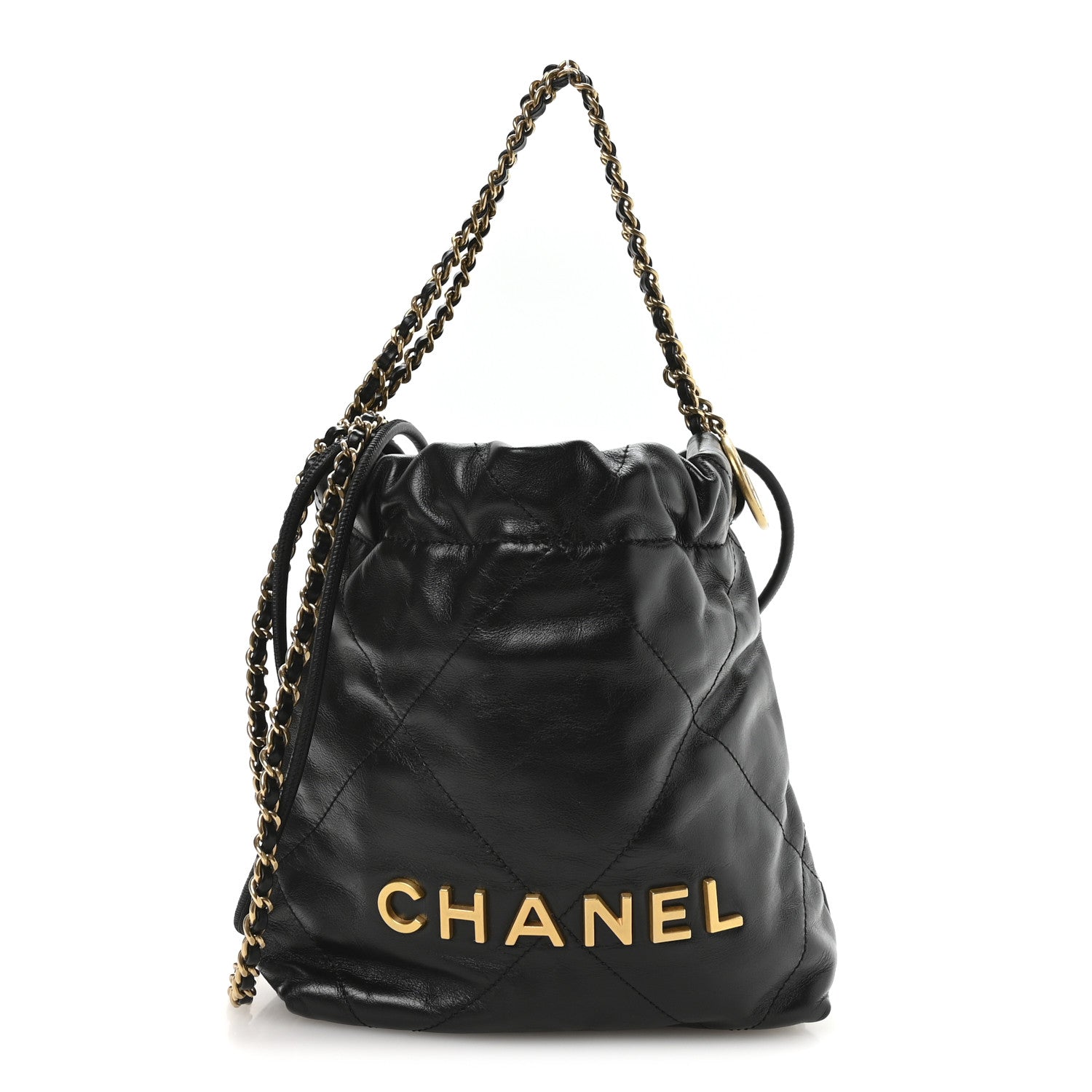 Chanel Shiny Calfskin Quilted Mini Chanel 22 Black