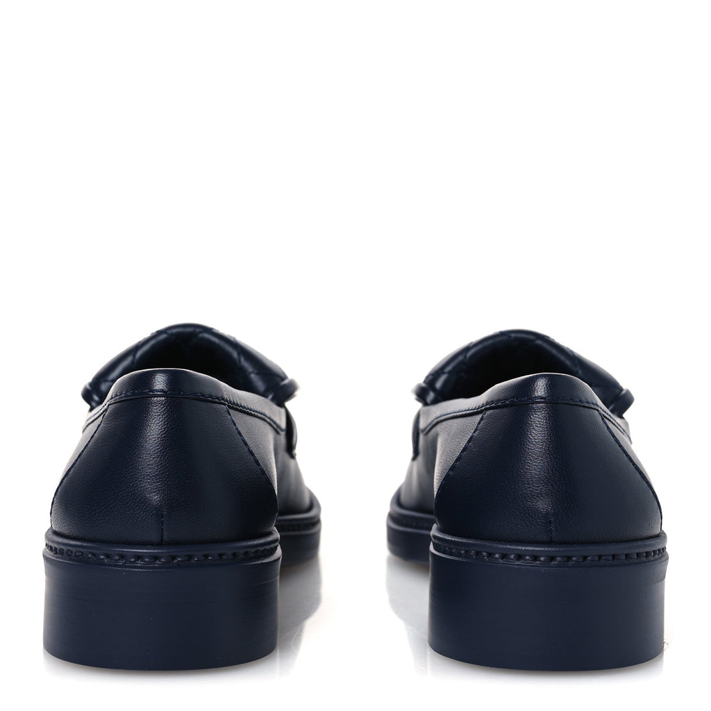 Lambskin Quilted CC Turnlock Loafers 36 Navy