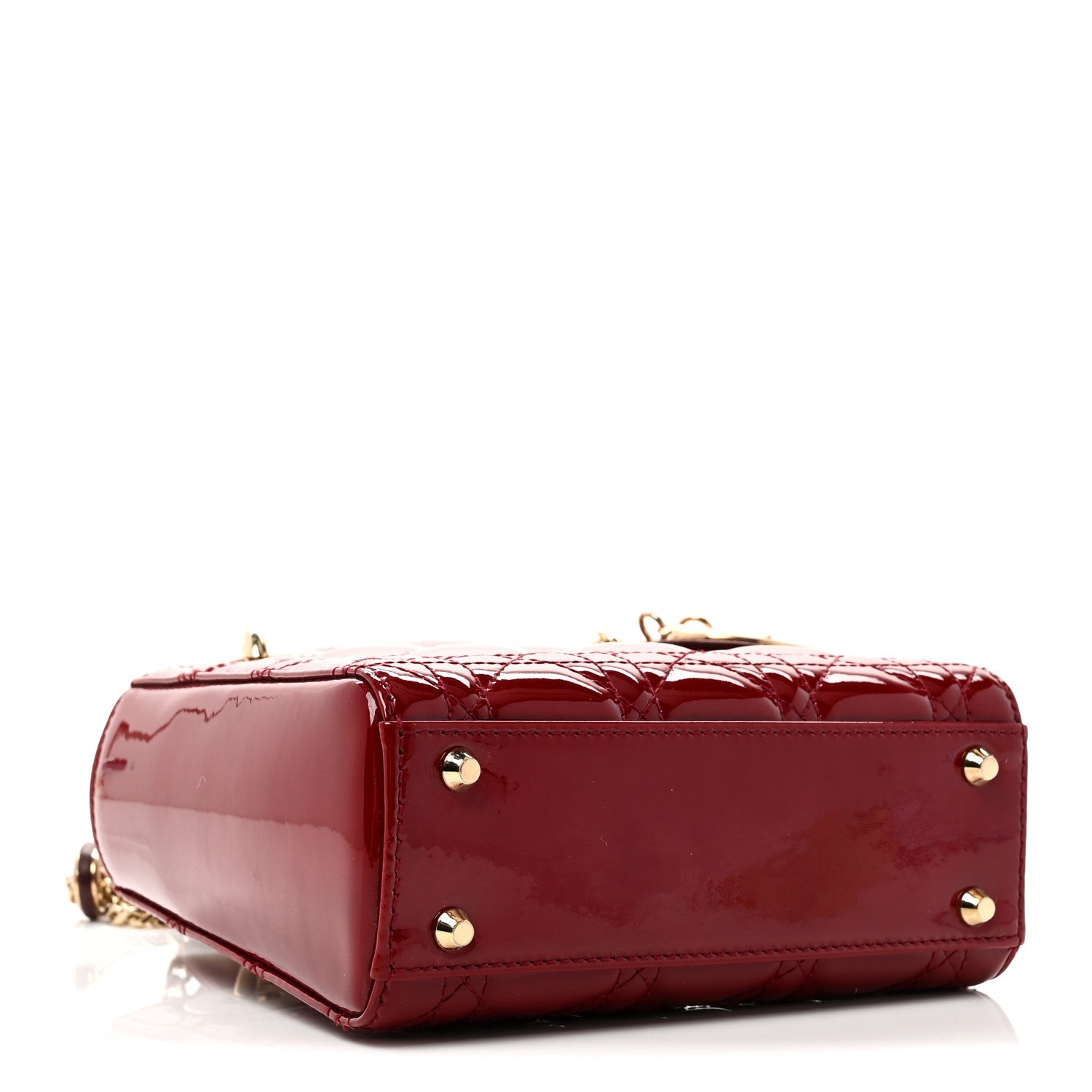 Christian Dior Patent Cannage Mini Lady Dior Red