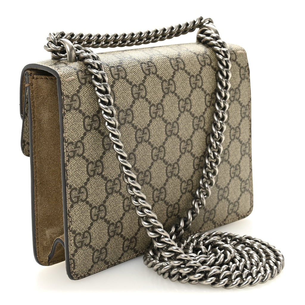Gucci GG Supreme Monogram Mini Dionysus Shoulder Bag Taupe