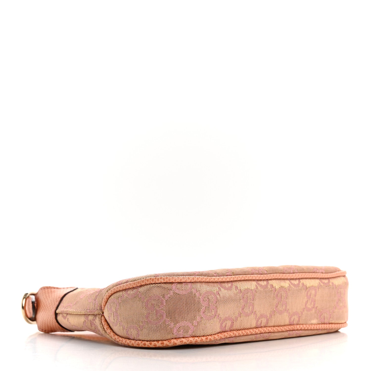 Gucci Metallic Monogram Lizard Jackie O Hobo Pink