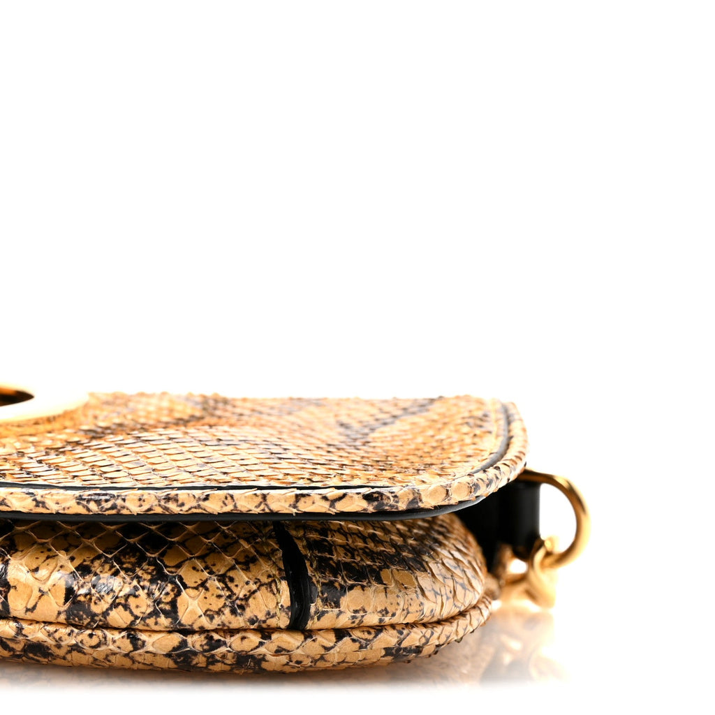 Gucci Roxy Snakeskin Blondie Chain Shoulder Flap Bag Roccia