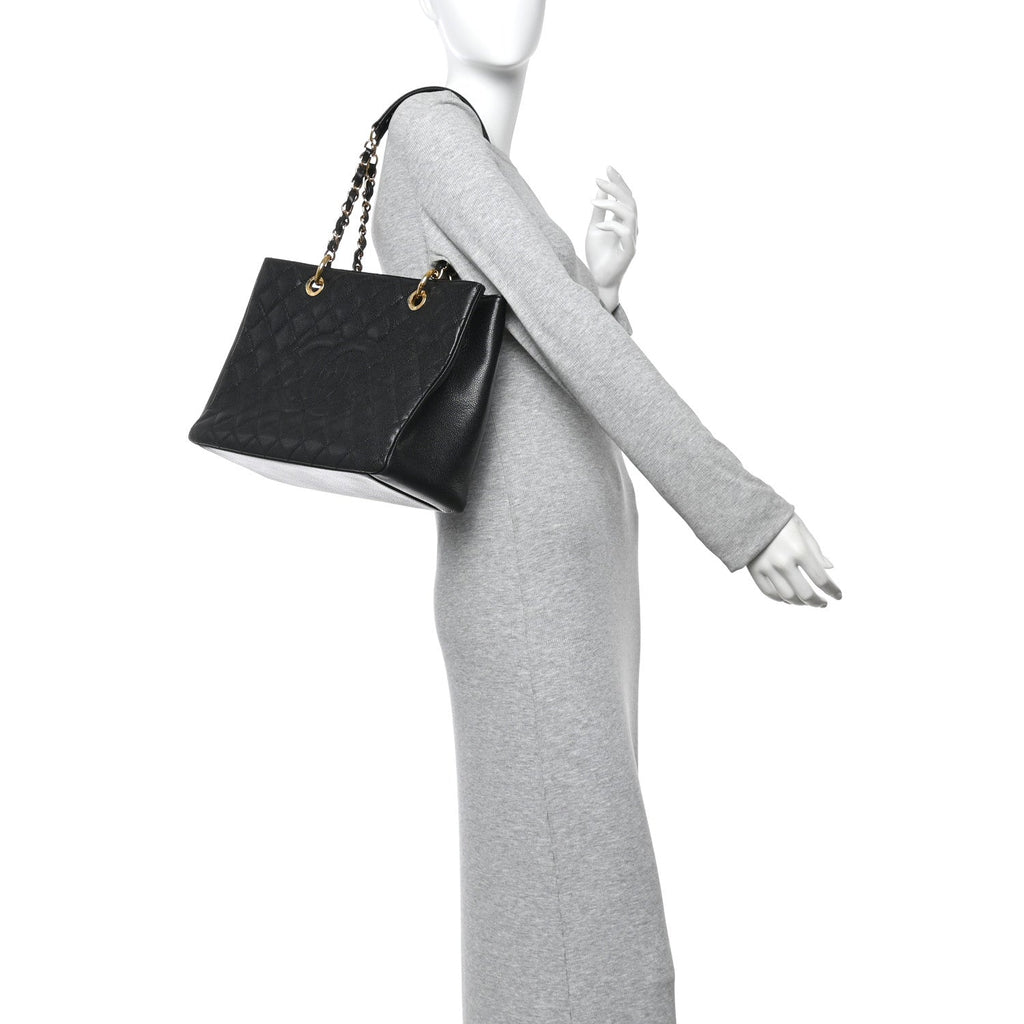 Chanel Caviar Quilted Grand Shopping Tote GST Black