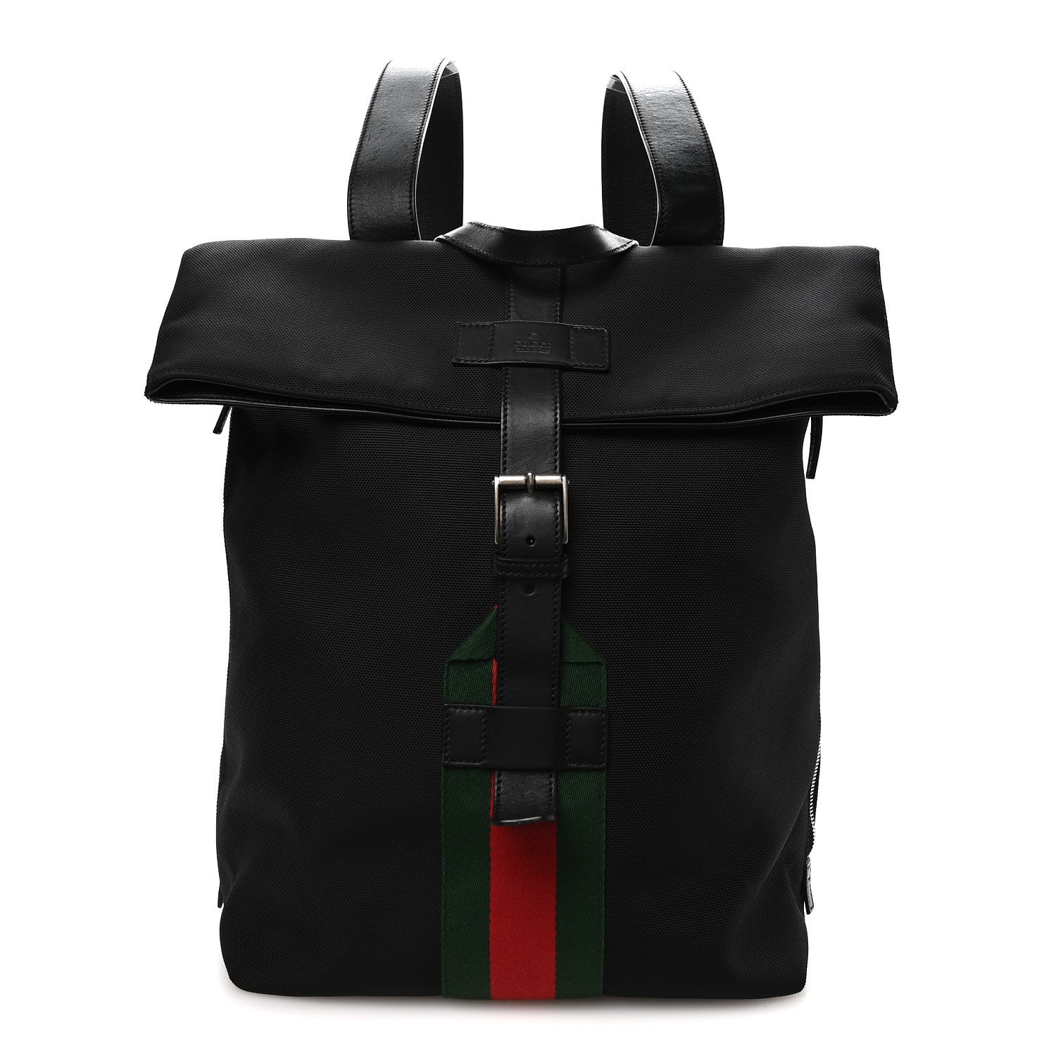 Gucci Techno Canvas Web Single Buckle Backpack Black