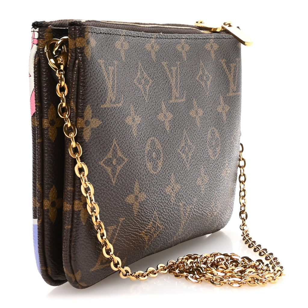 Louis Vuitton Monogram 2019 Christmas Animation Double Zip Pochette
