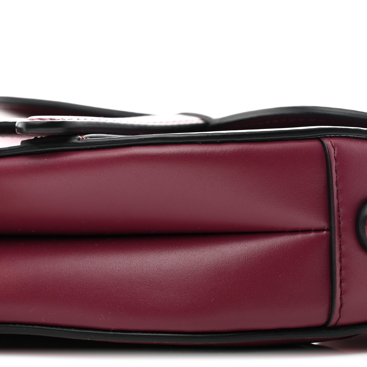 Christian Dior Supple Calfskin Mini Saddle Bag With Strap Purple