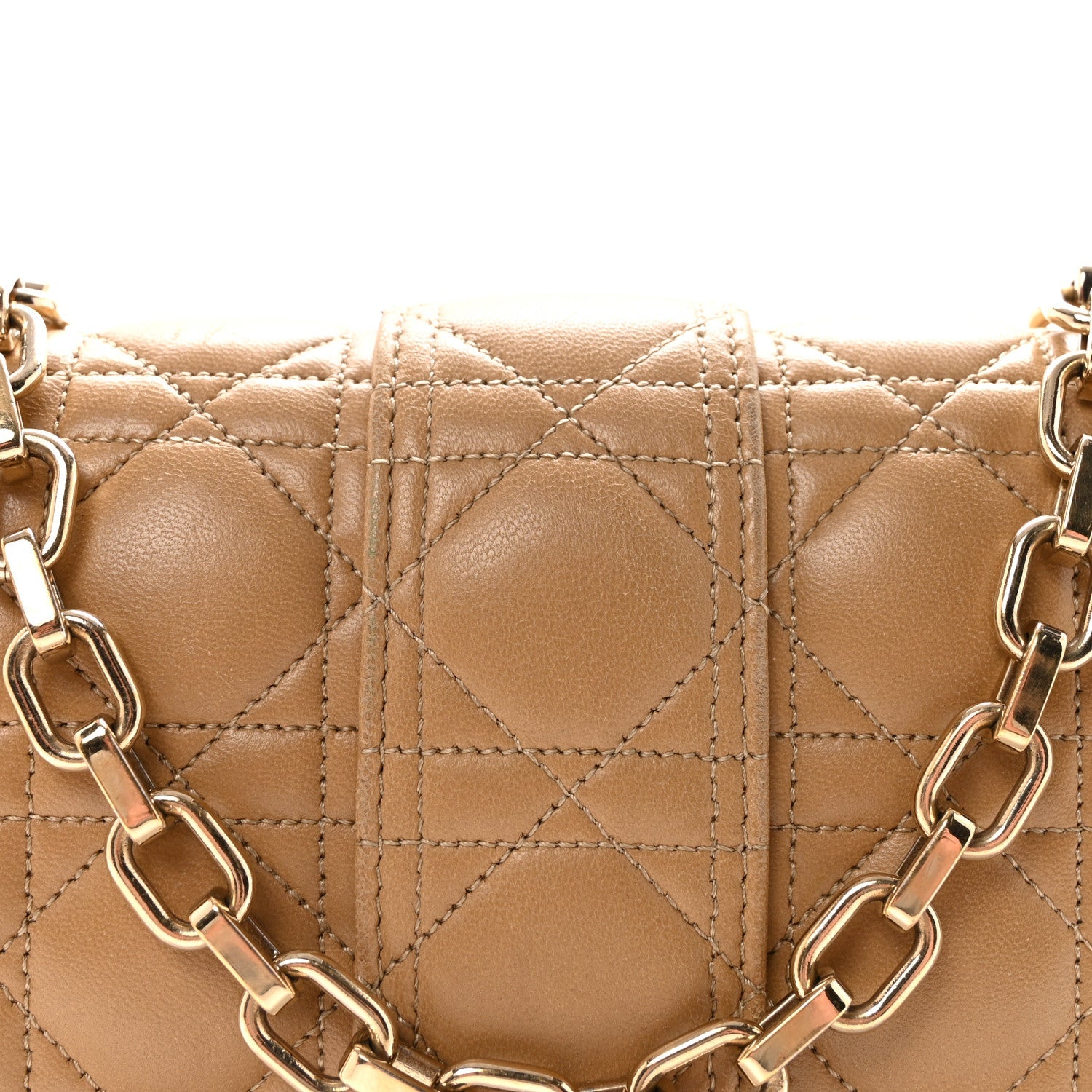 Christian Dior Lambskin Cannage Medium Miss Dior Flap Beige