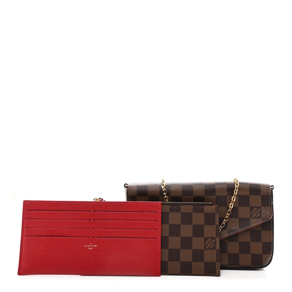 Louis Vuitton Damier Ebene Pochette Felicie Chain Wallet