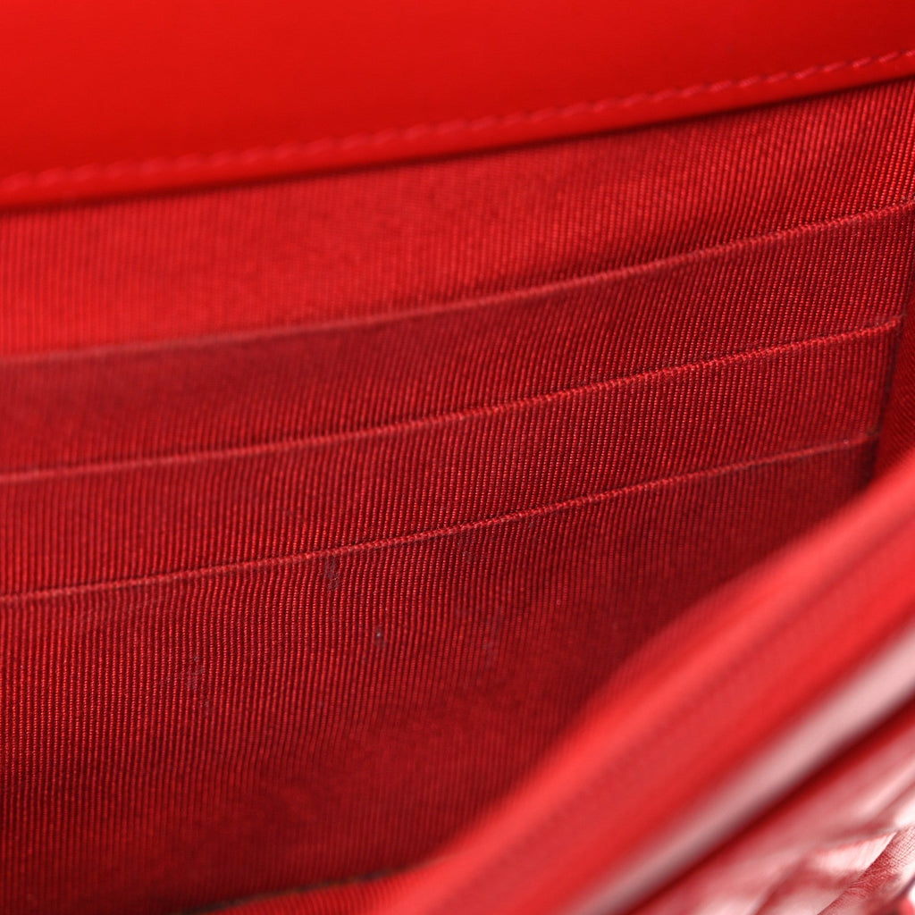 Chanel Glazed Calfskin Quilted Reissue Wallet On Chain WOC Red