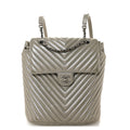 Chanel Iridescent Calfskin Chevron Quilted Small Urban Spirit Backpack Silver