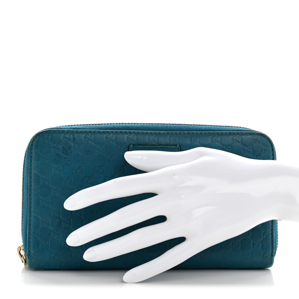 Gucci Microguccissima Zip Around Wallet Deep Cobalt