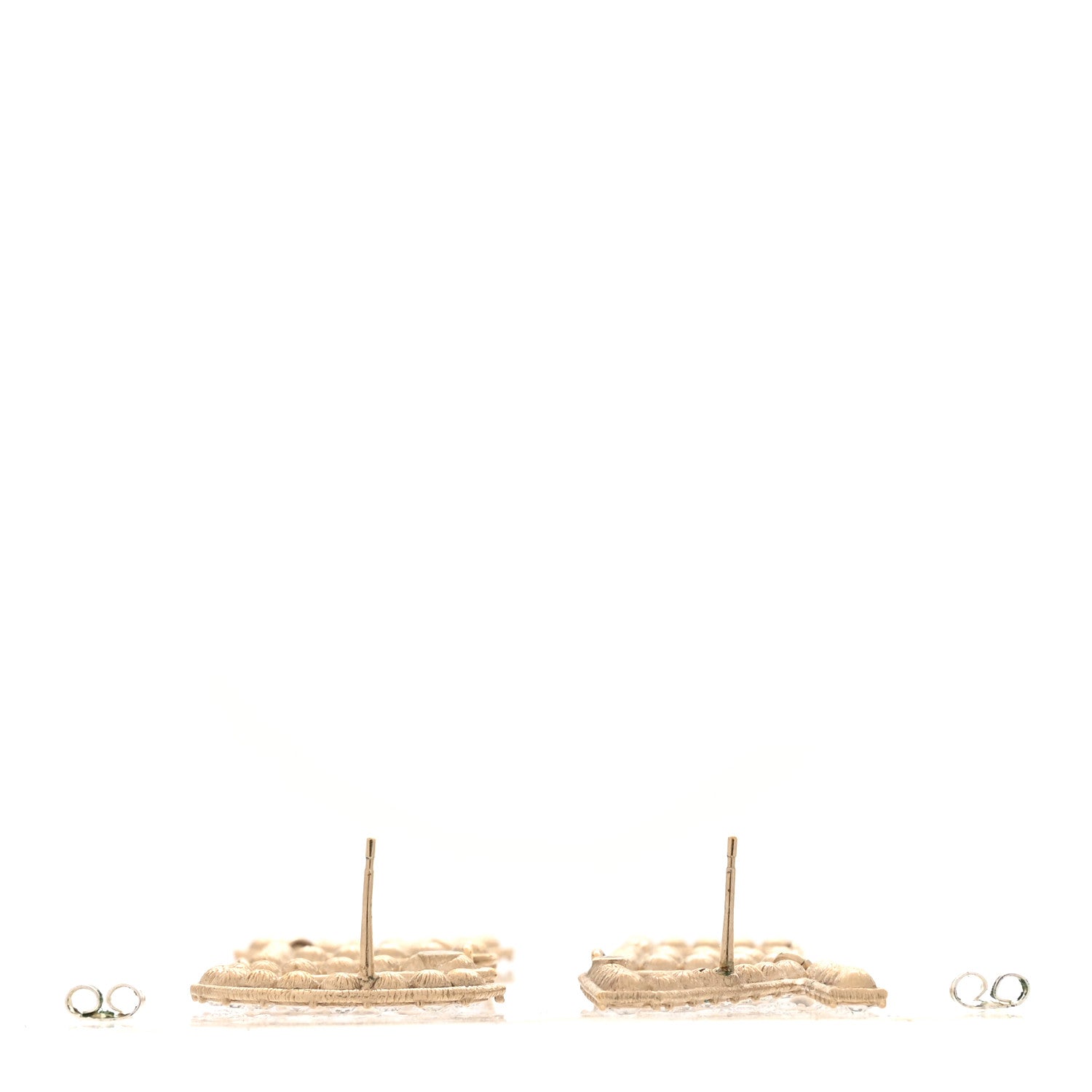 Crystal Cha-Nel Logo Drop Earrings Gold