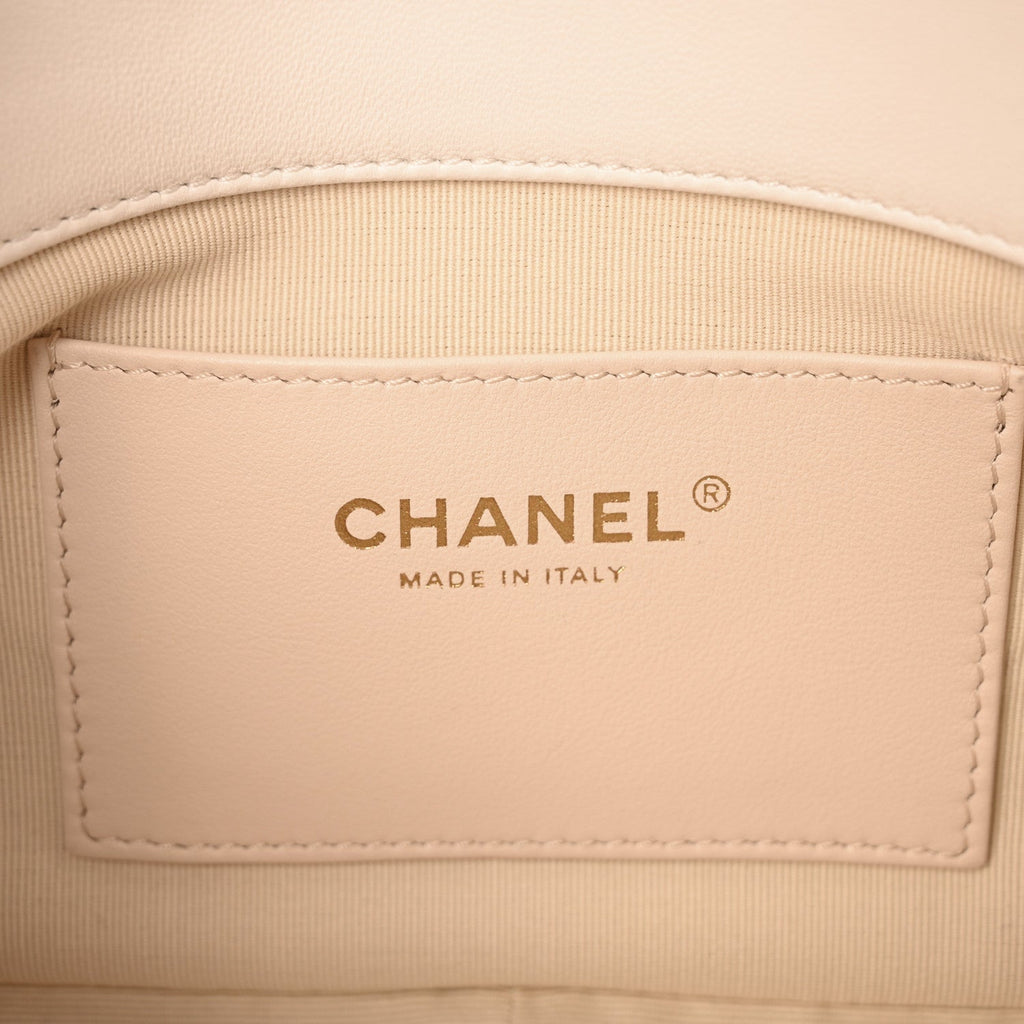Chanel Lambskin Quilted Flap White