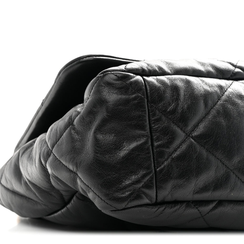Chanel Goatskin Quilted Maxi Chanel 19 Flap Black