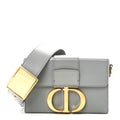Christian Dior Box Calfskin 30 Montaigne Box Bag Stone Grey
