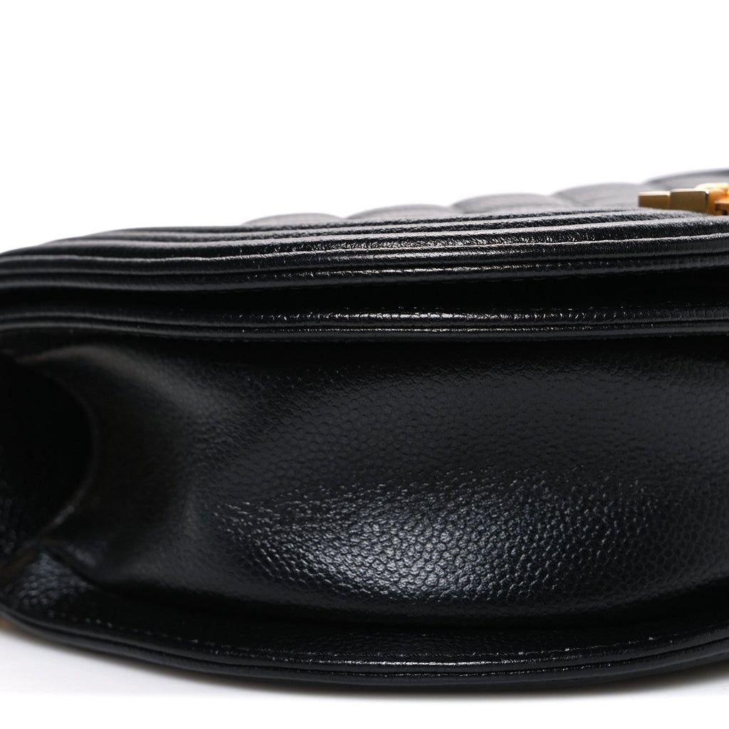 Chanel Caviar Quilted Small Boy Messenger Bag Black