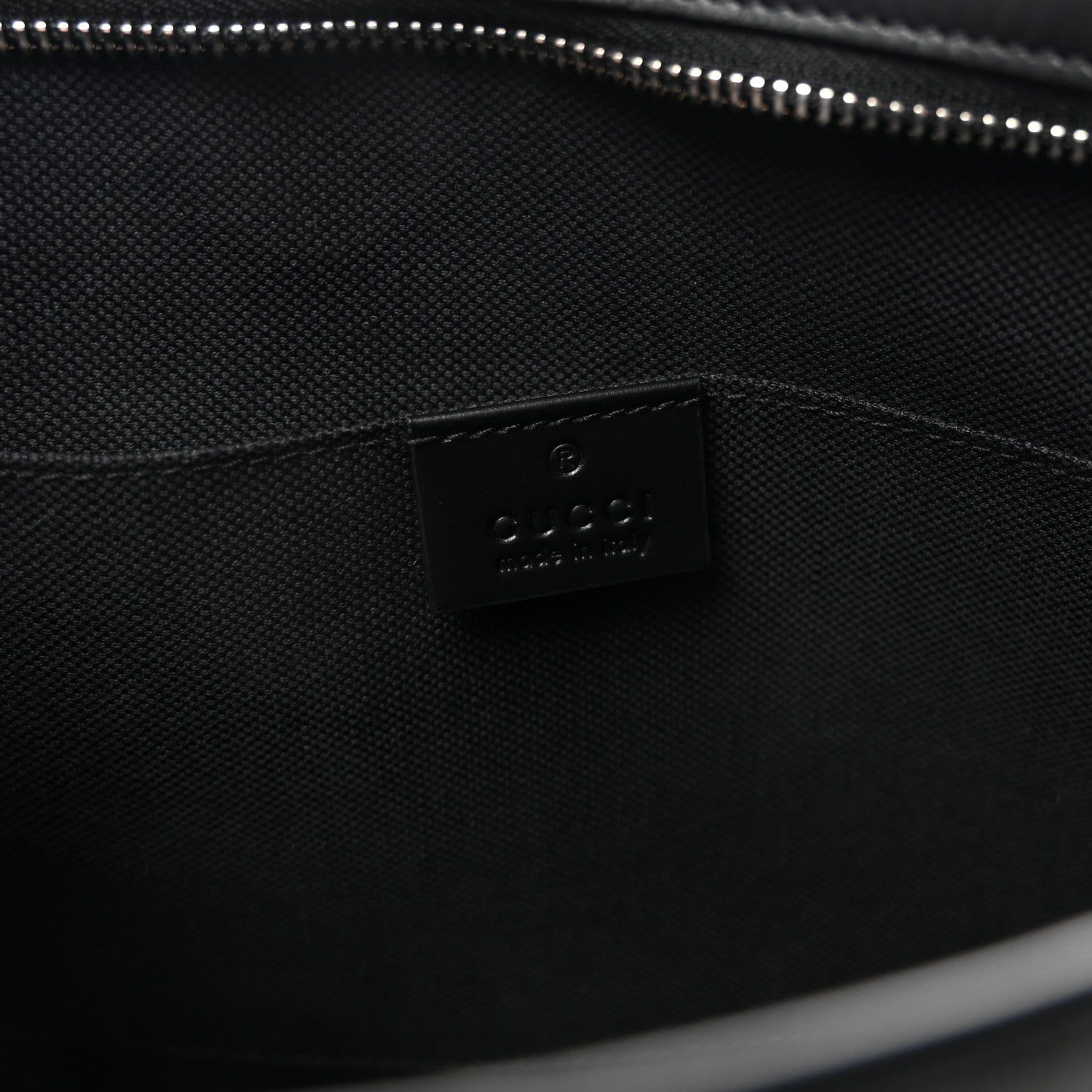 Gucci GG Supreme Monogram Selleria Calfskin Web New Web Cosmetic Case Black
