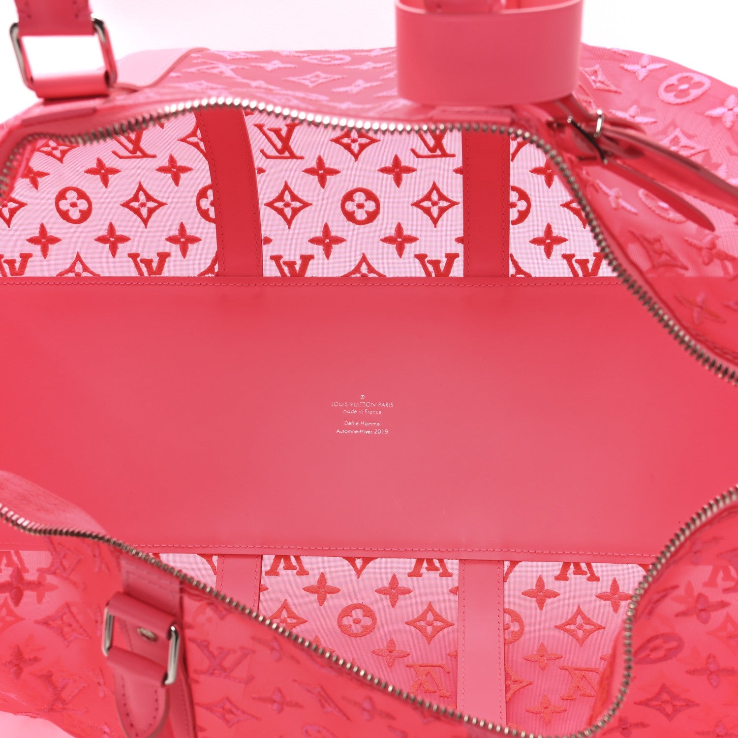 Louis Vuitton Monogram Fluo See Through Keepall Bandouliere 50 Rose
