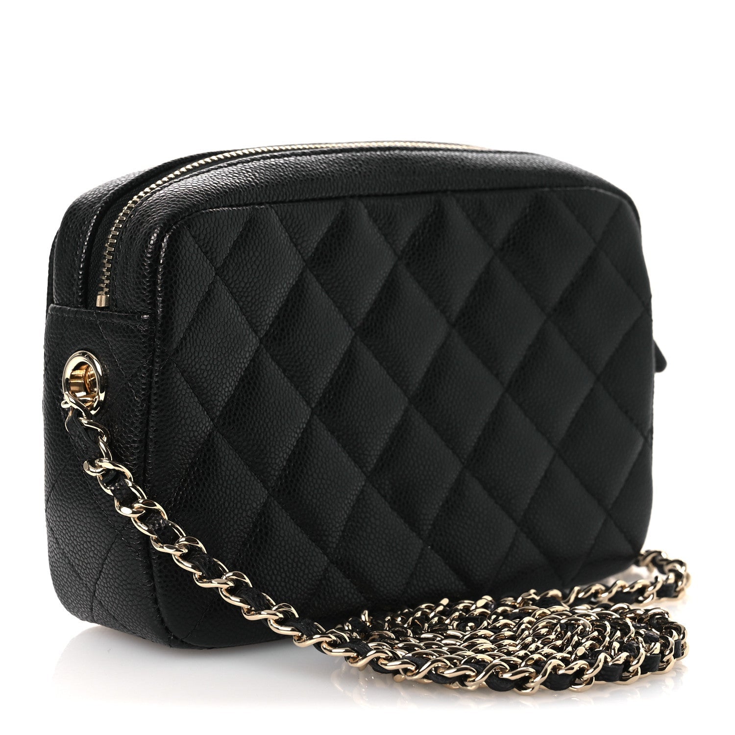 Chanel Caviar Quilted Chain Camera Bag Black