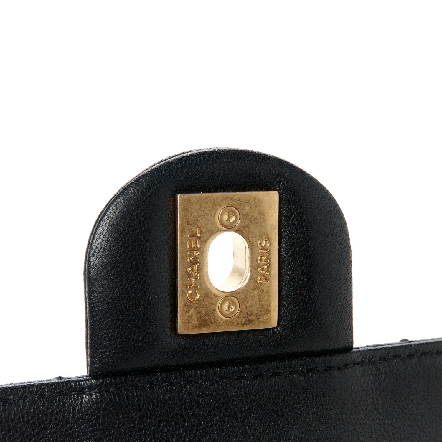 Chanel Goatskin Quilted Chic Pearls Flap Black