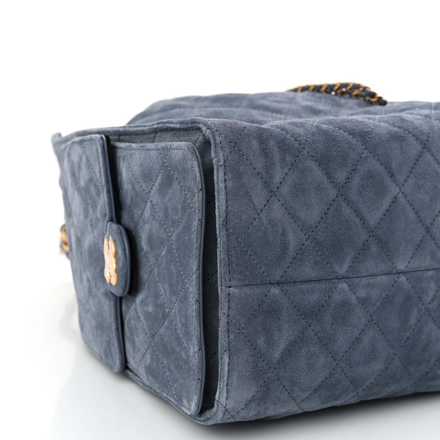Chanel Suede Quilted Medium Chanel 25 Handbag Blue