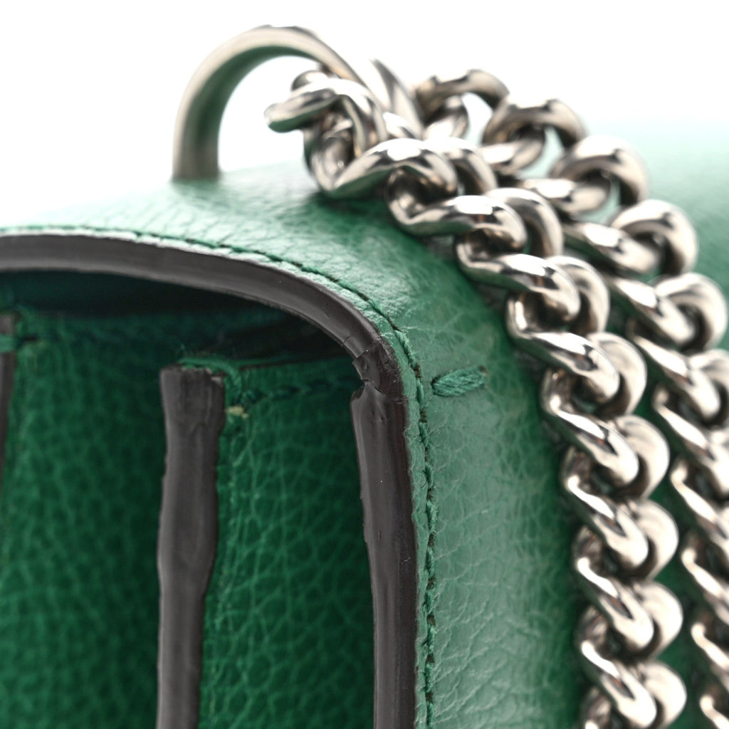 Gucci Dollar Calfskin Crystal Small Dionysus Shoulder Bag Emerald