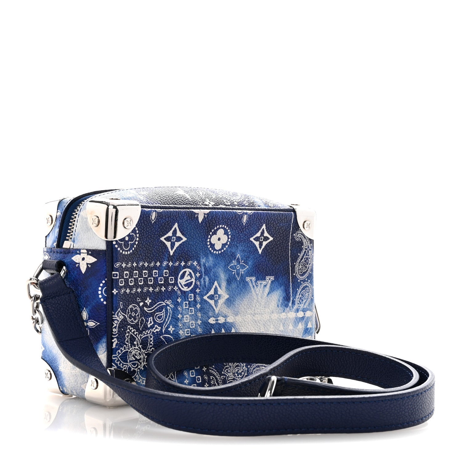 Louis Vuitton Cowhide Monogram Bandana Mini Soft Trunk Blue