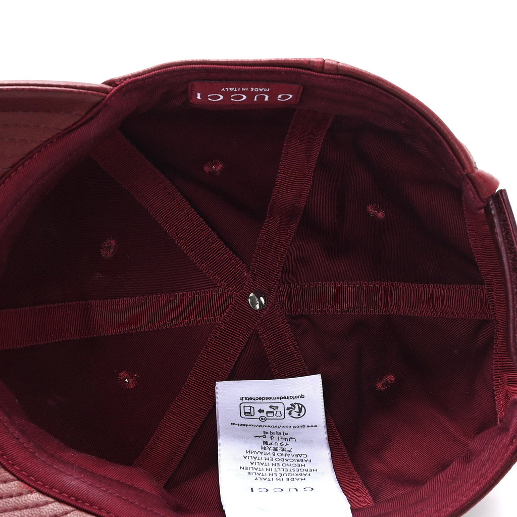 Gucci Calfskin Interlocking G Baseball Hat S Bordeaux