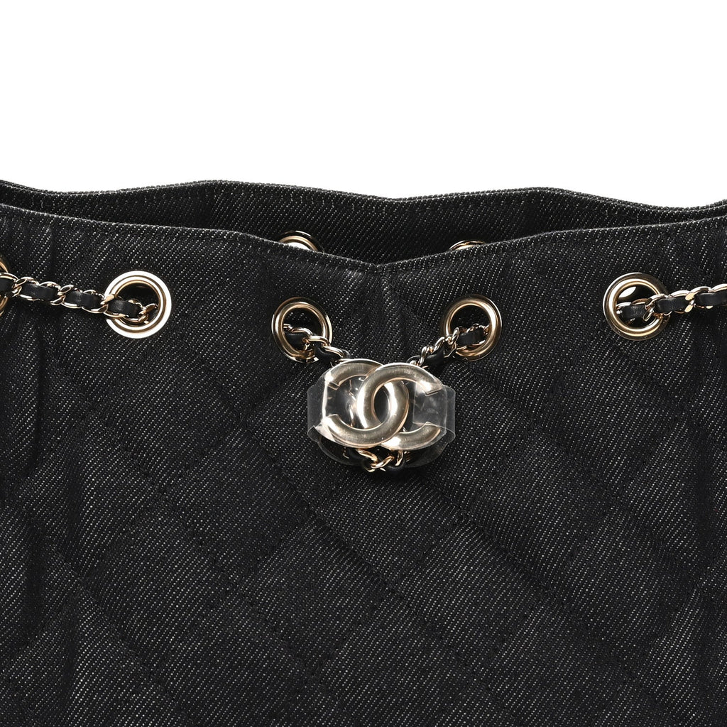 Chanel Denim Quilted Mini Chanel 25 Handbag Dark Blue