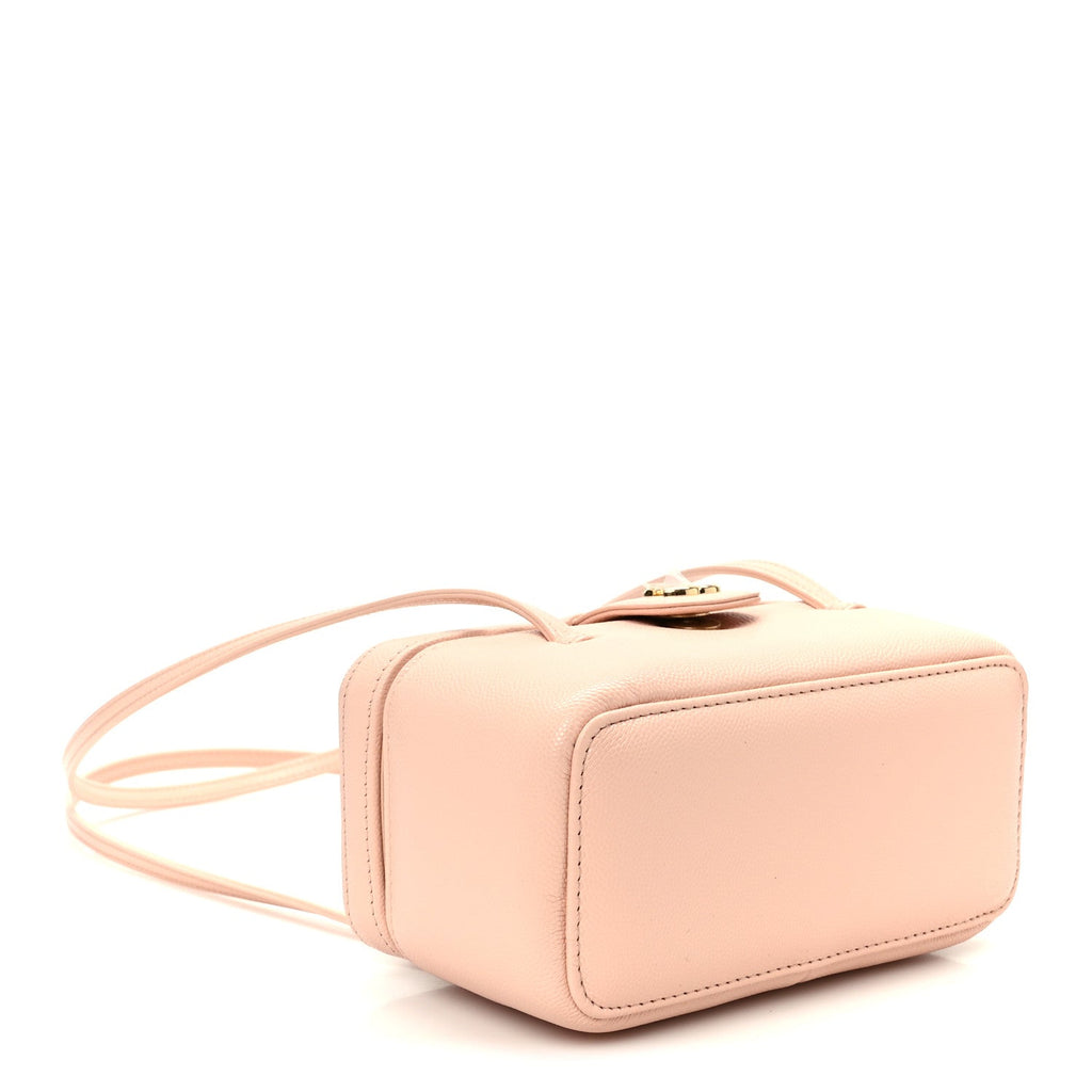 Chanel Shiny Caviar Preppy Coco Long Vanity With Strap Light Pink