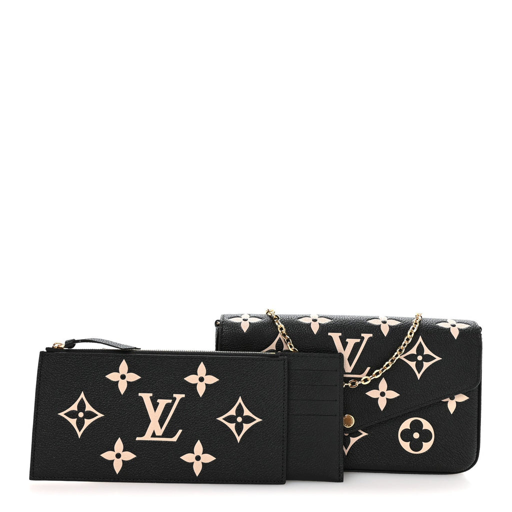 Louis Vuitton Empreinte Monogram Giant Felicie Pochette Black Beige