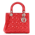 Christian Dior Patent Cannage Medium Lady Dior Fuchsia