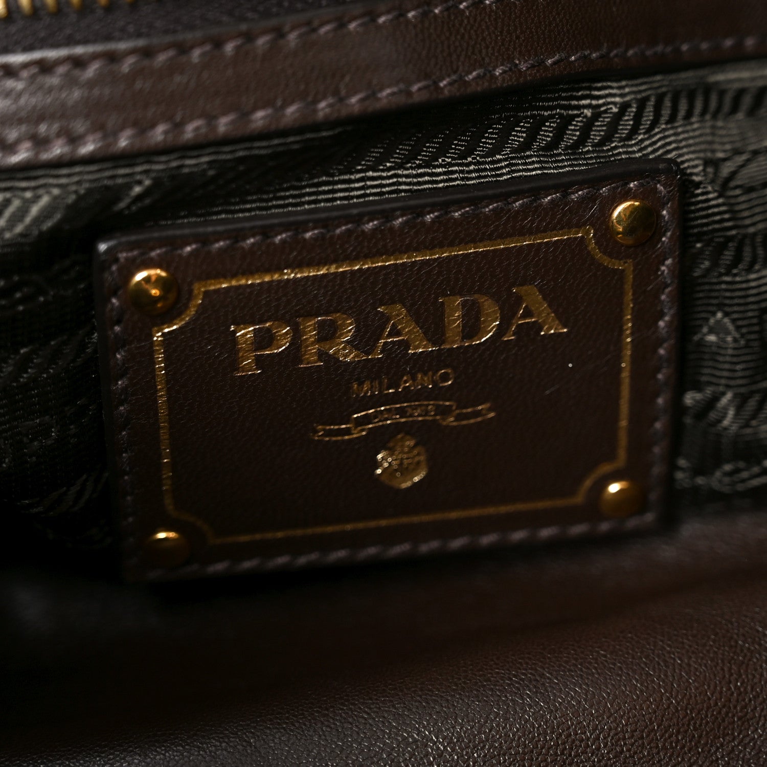 Prada Tessuto Nylon Jacquard Logo Tote  Bruciato Sughero