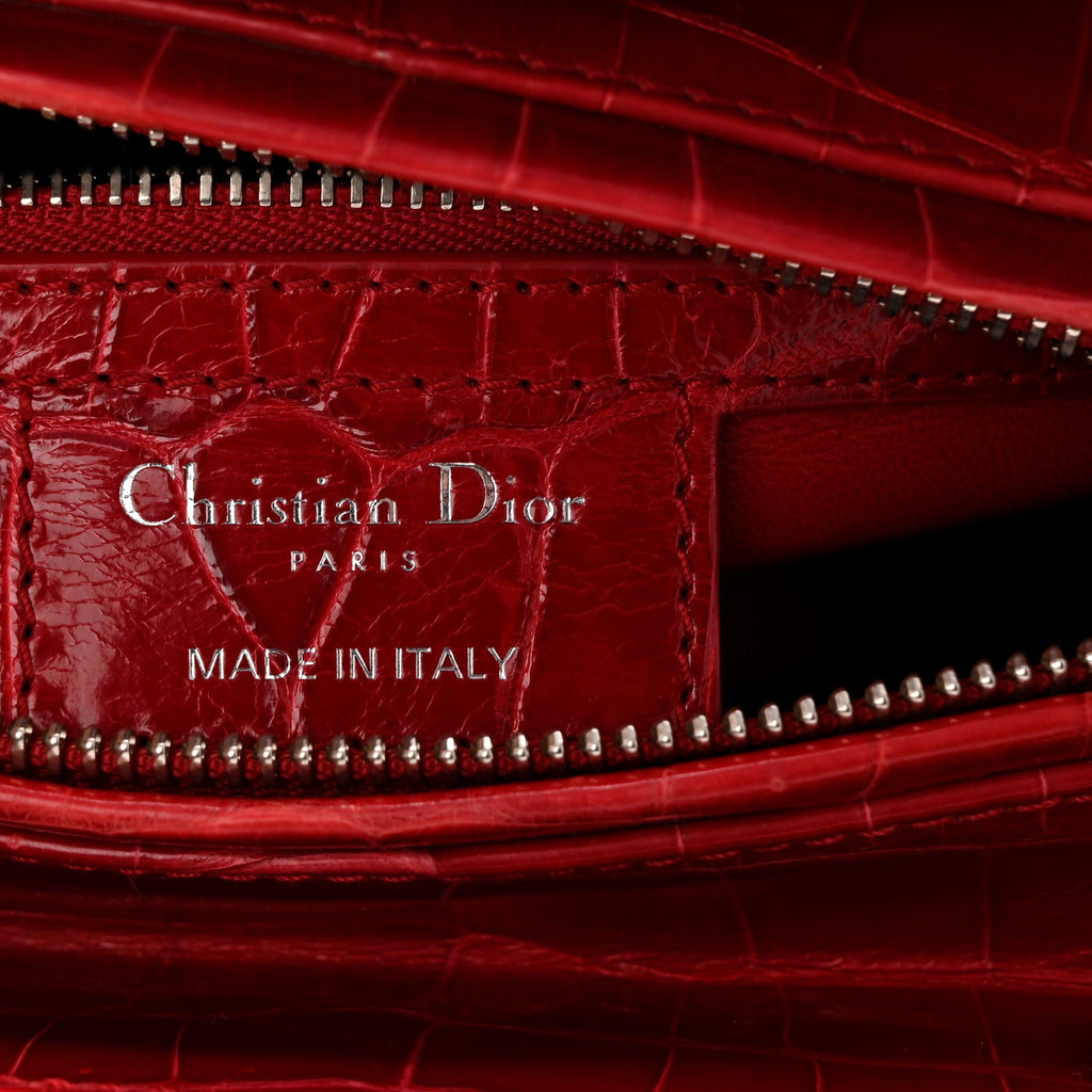 Christian Dior Alligator Medium Lady Dior Red