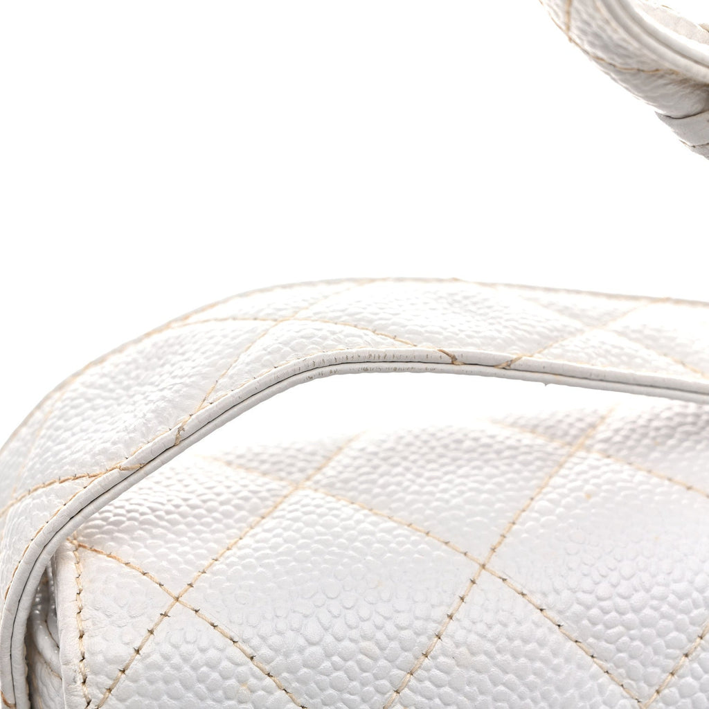 Chanel Caviar CC Shoulder Bag White