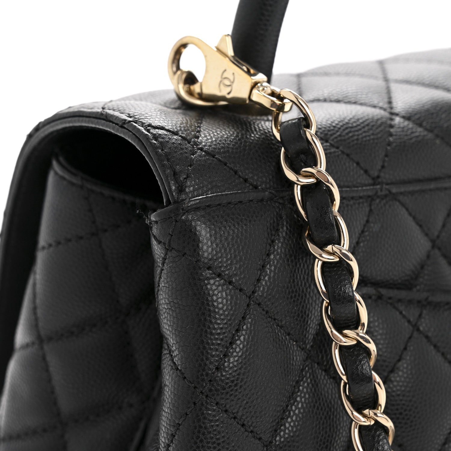 Chanel Caviar Quilted Small Coco Handle Flap Black