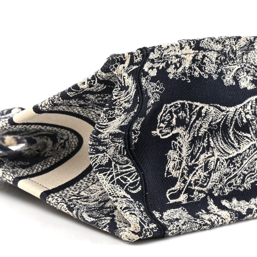 Christian Dior Calfskin Dioriviera Toile De Jouy Small Book Tote With Strap Blue Multicolor