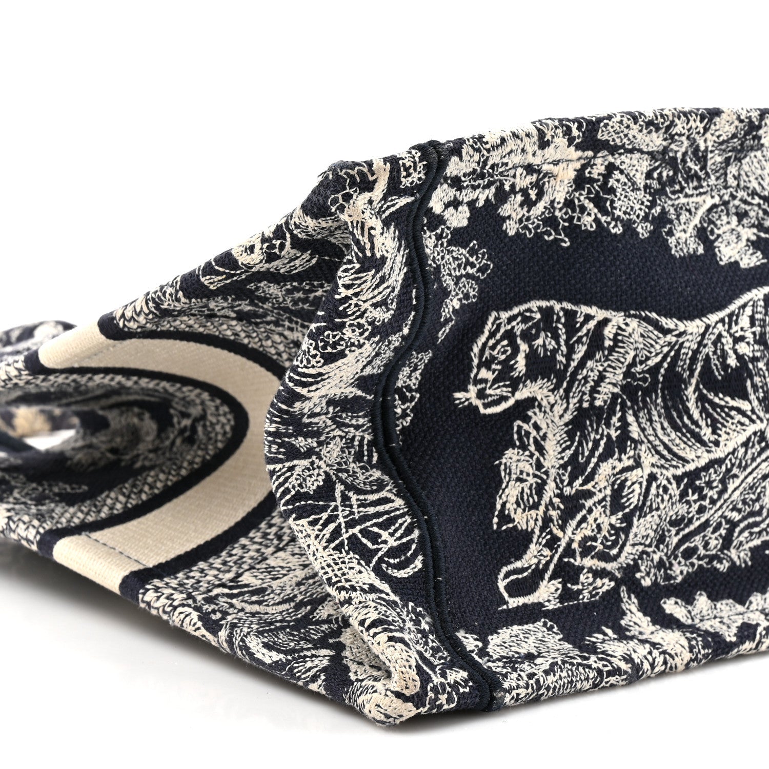 Christian Dior Calfskin Dioriviera Toile De Jouy Small Book Tote With Strap Blue Multicolor