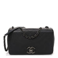 Chanel Calfskin Diamond Embossed Medium New Chic Flap Dark Grey