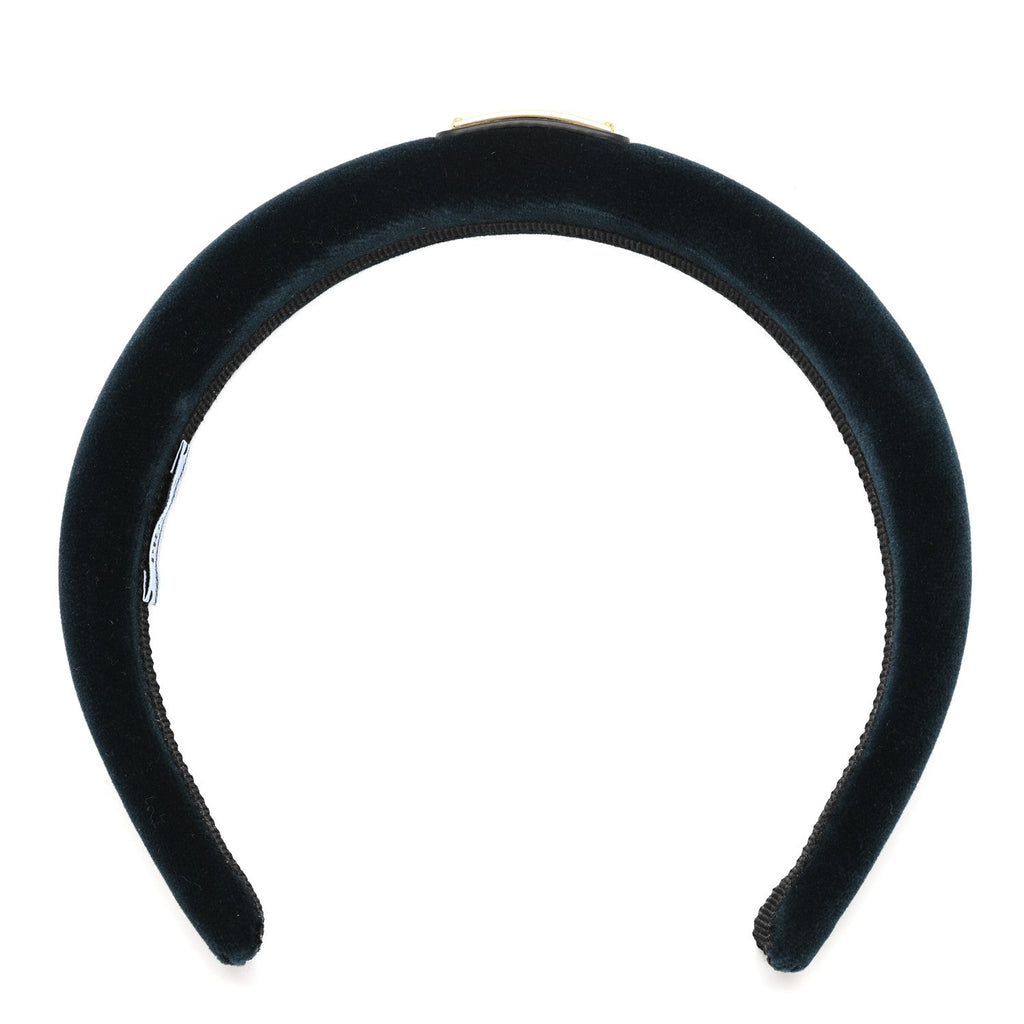 Prada Velvet Headband Petrolio
