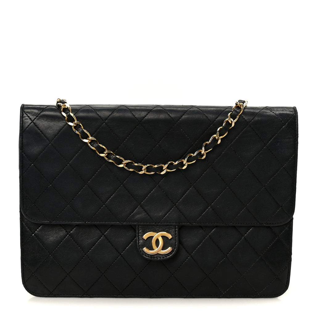 Chanel Lambskin Quilted Medium Single Flap Black