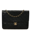 Chanel Lambskin Quilted Medium Single Flap Black