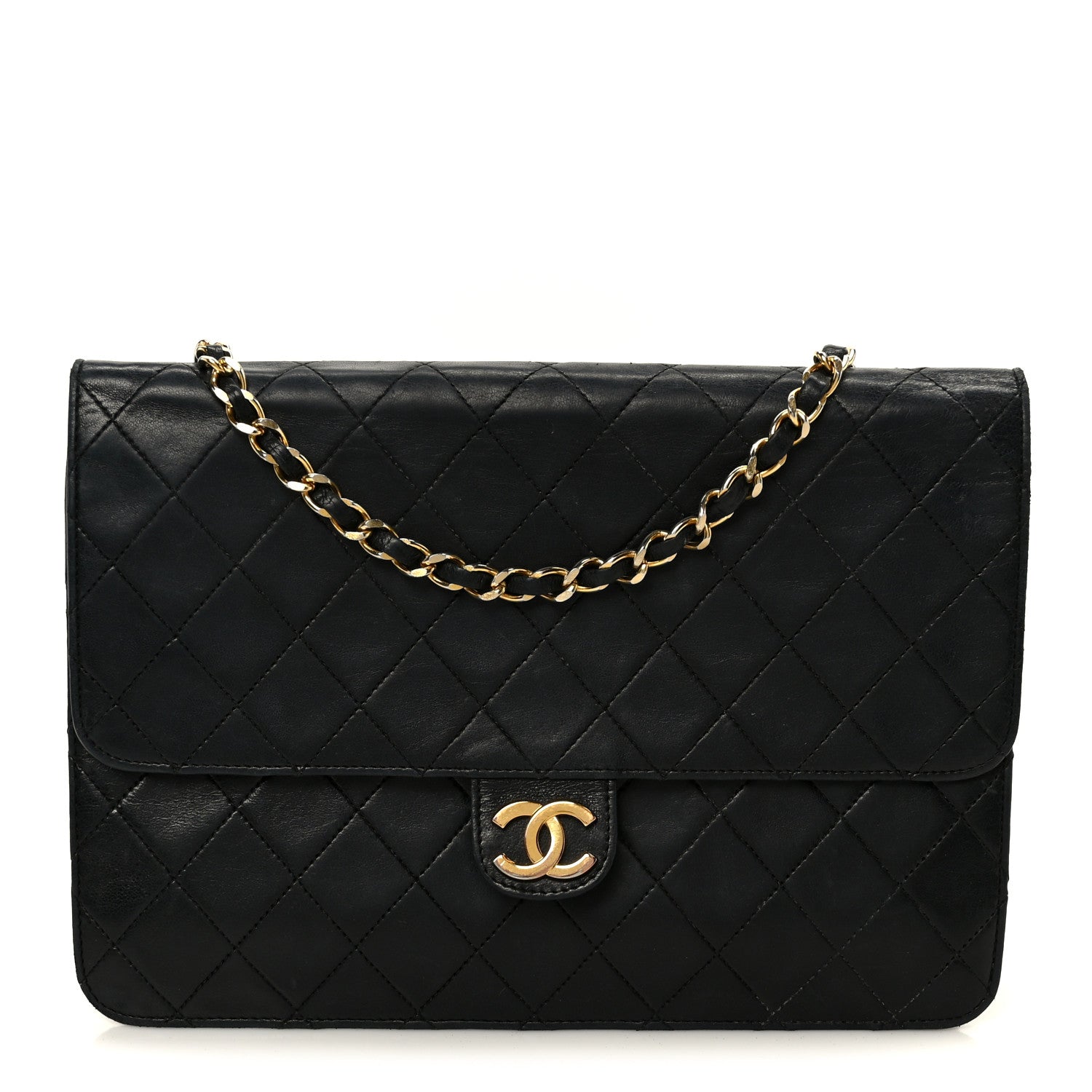 Chanel Lambskin Quilted Medium Single Flap Black