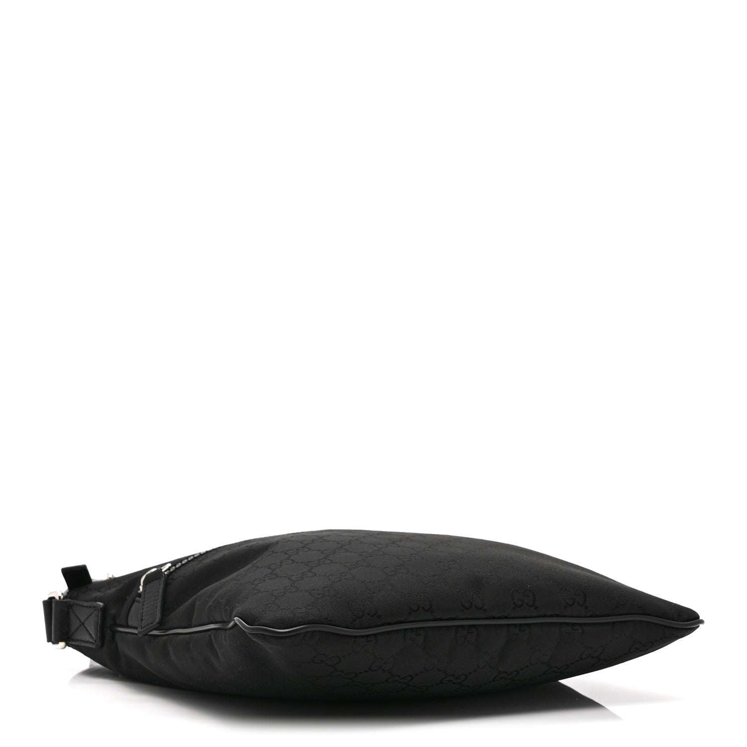 Gucci Nylon Monogram Small Flat Messenger Bag Black