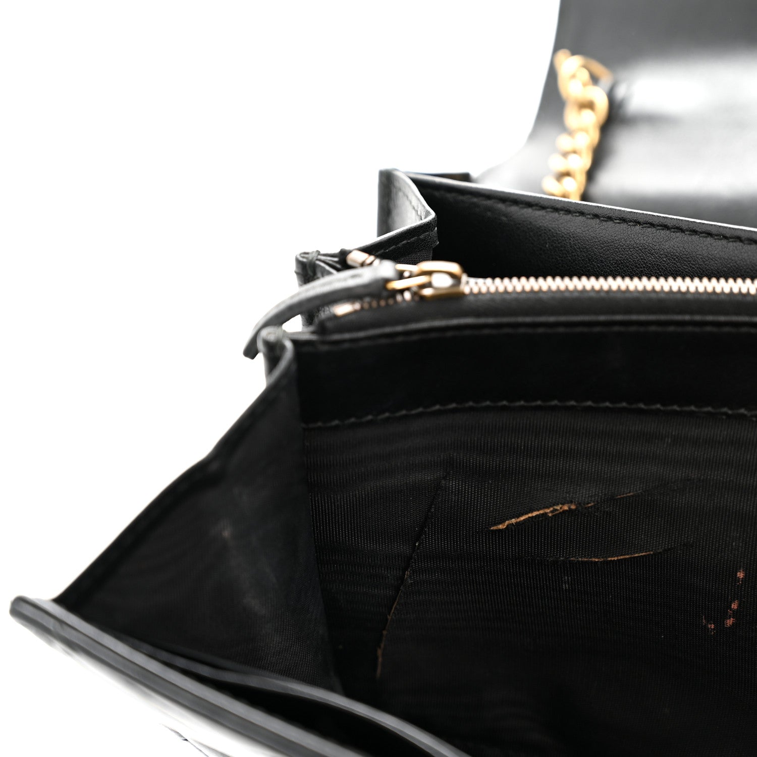 Gucci Calfskin Matelasse GG Marmont Chain Wallet Black