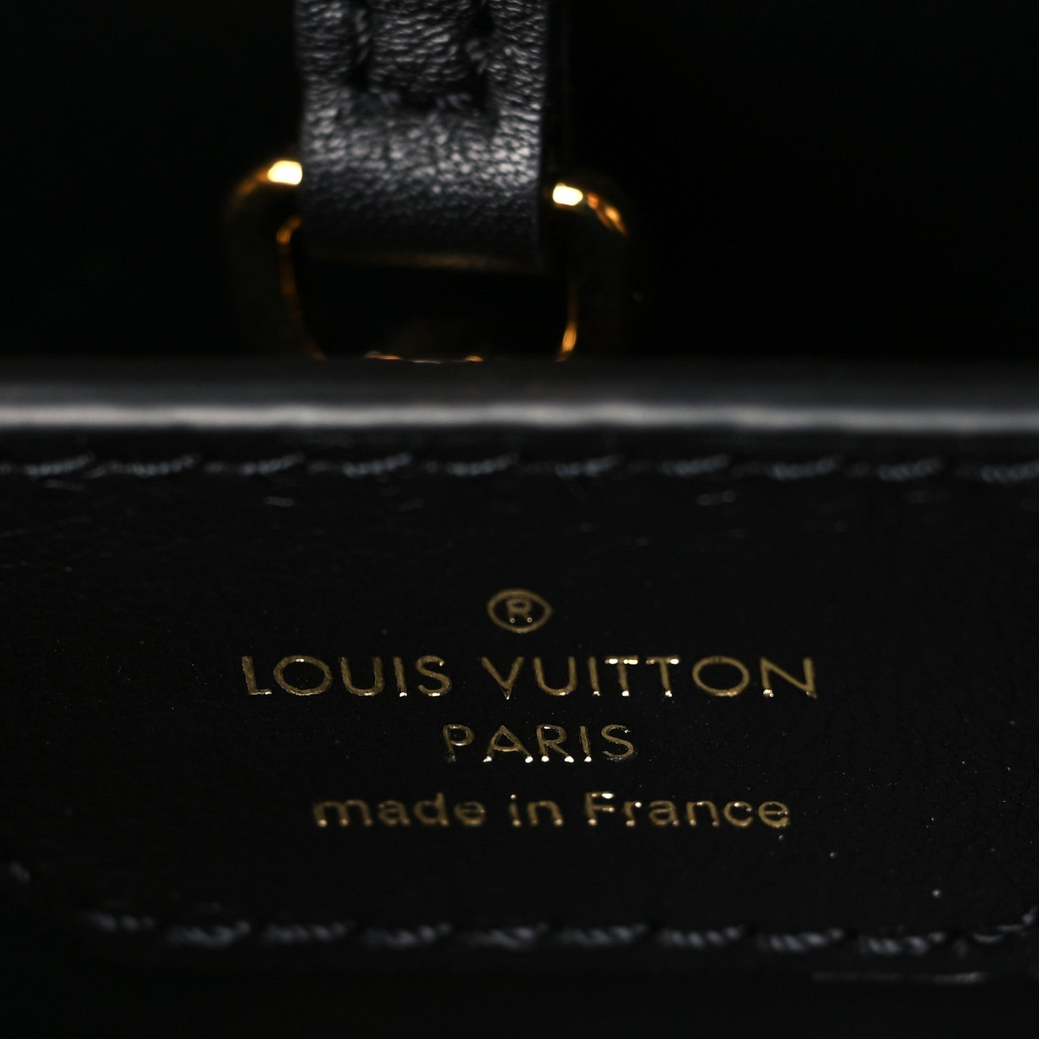 Louis Vuitton Calfskin Since 1854 Embroidered Capucines PM Black